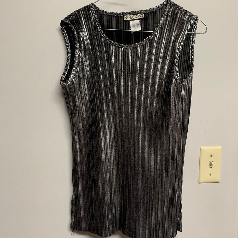 Notations Black Metallic Blouse